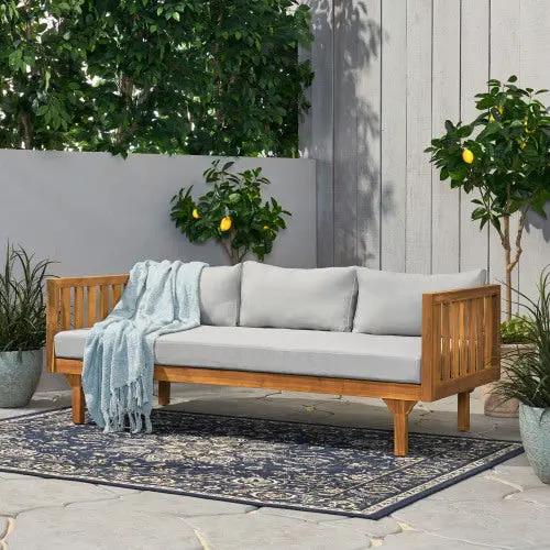 Acacia Wood Patio Furniture Set: Outdoor Daybed & Coffee Table by HouseOfZazla