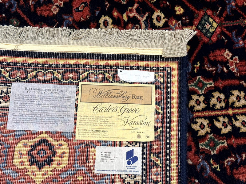 Karastan Rug 6x9 Williamsburg Collection Carters Grove #554 Wool Carpet by Jewel Rugs