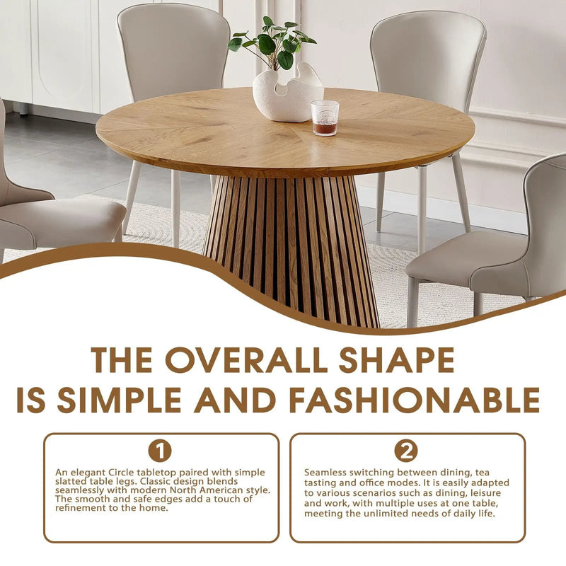Round Dining Table For Dining Room - Natural Wood by Unique Piece Furniture