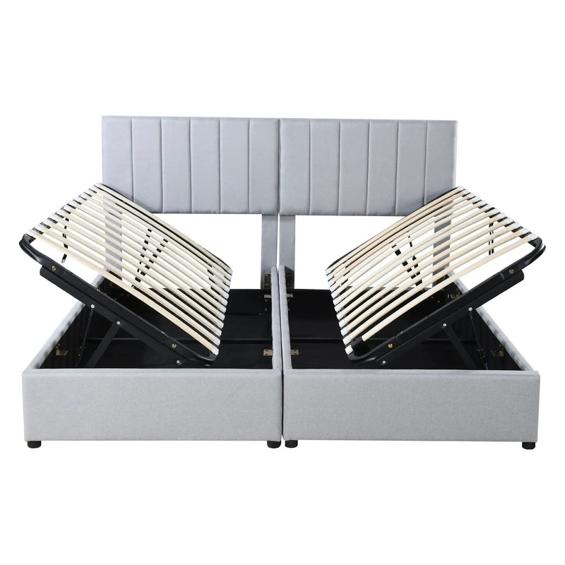 Upholstered Platform Bed With A Hydraulic Storage System by Unique Piece Furniture