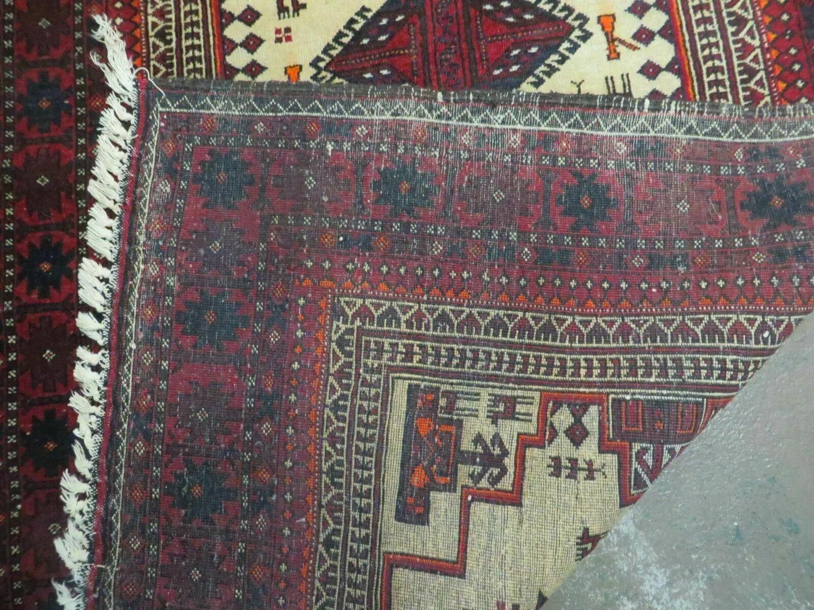 4' X 7' Vintage Handmade Pakistan Turkoman Bokhara Balouch Woven Wool Rug Nice by Jewel Rugs