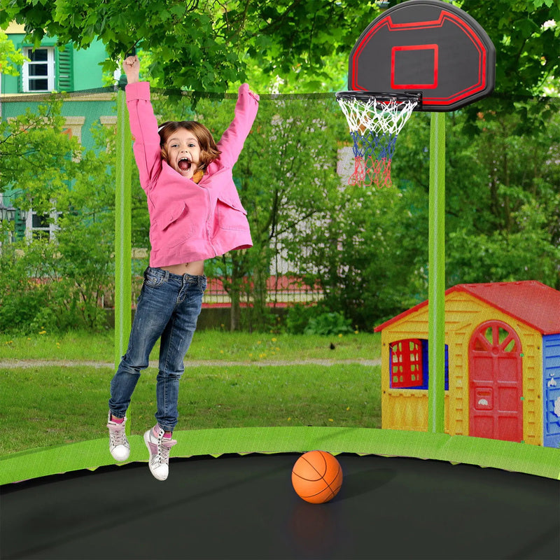 15Ft Trampoline With Basketball Hoop Inflator And Ladder (Inner Safety Enclosure) by HouseOfZazla