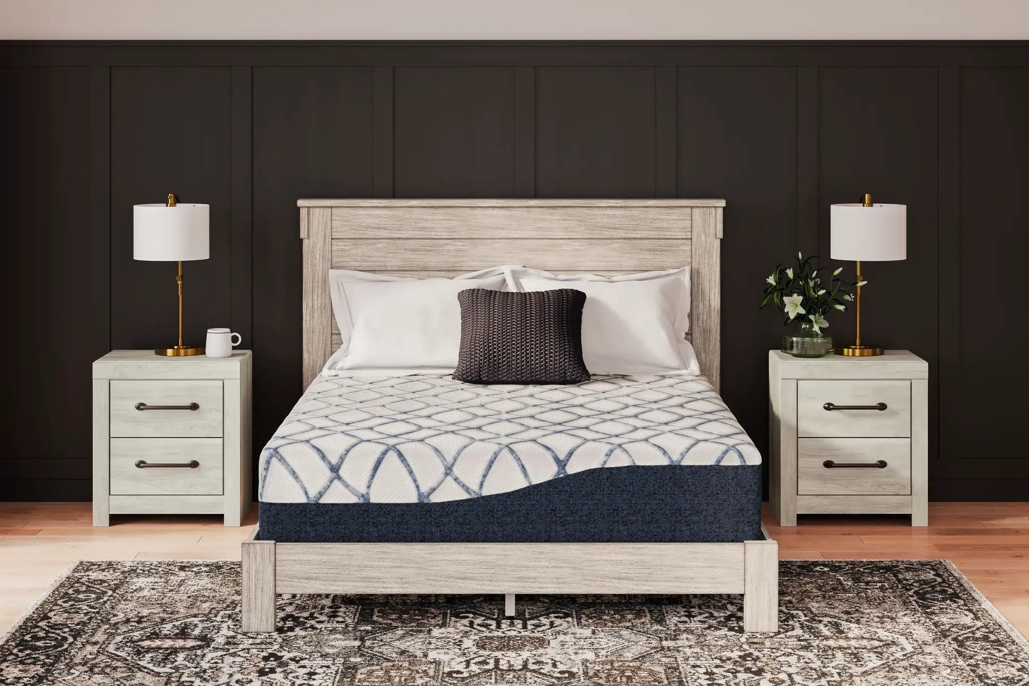12 Inch Chime Elite 2.0 - California King Mattress - White / Blue by Unique Piece Furniture