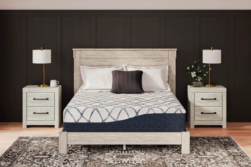 12 Inch Chime Elite 2.0 - California King Mattress - White / Blue by Unique Piece Furniture