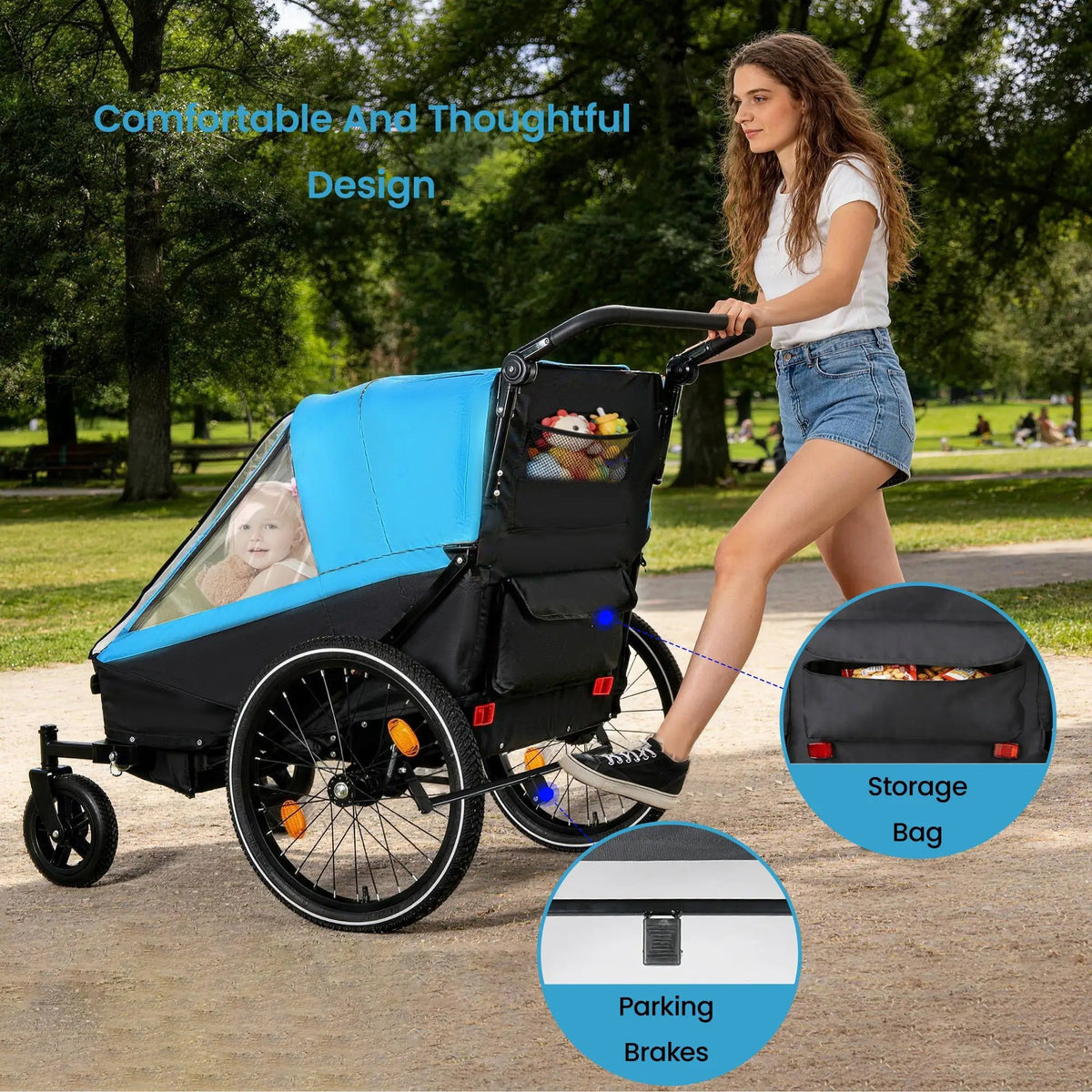 2 In 1 Kids Bike Trailer And Stroller by HouseOfZazla