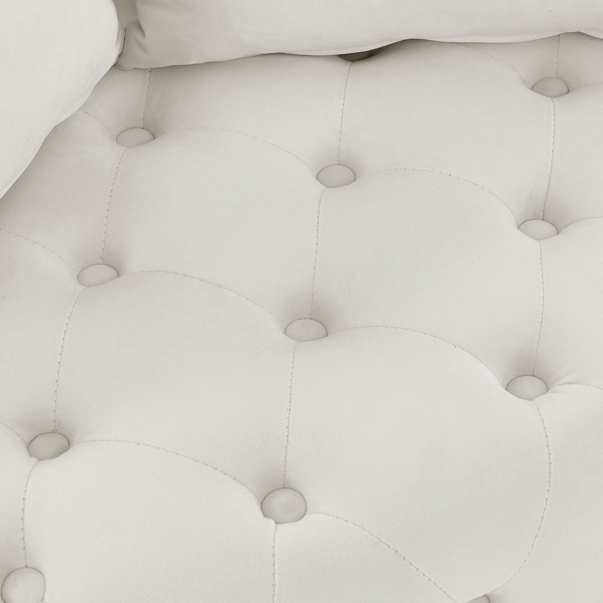 Modern Upholstered Swivel Chair With Button Tufted Design And Movable Wheels by HouseOfZazla