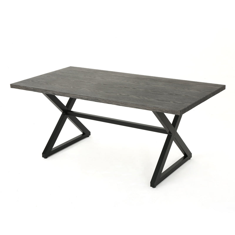 Rolando Outdoor Aluminum Dining Table with Steel Frame, photo 9 of 10