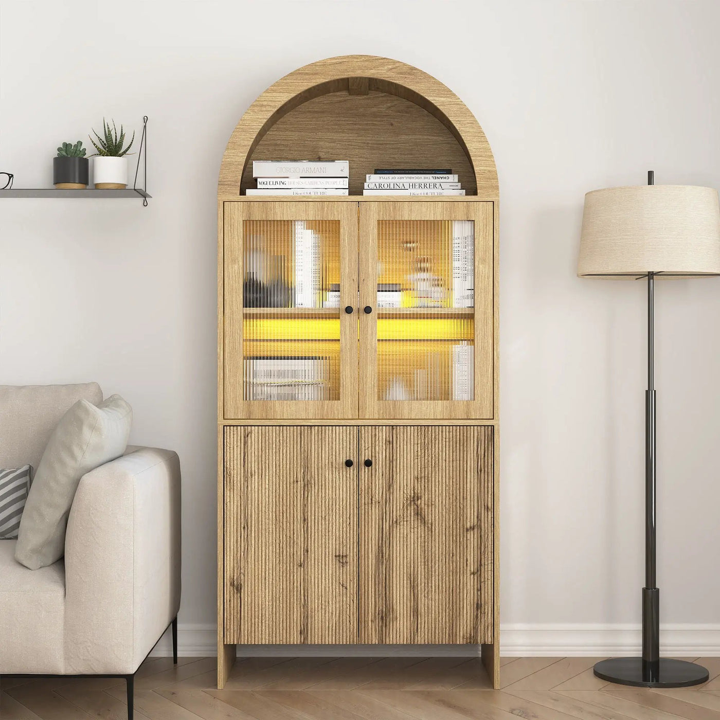 Modern Tech Inspired Dome Cabinet With LED Lighting by Unique Piece Furniture