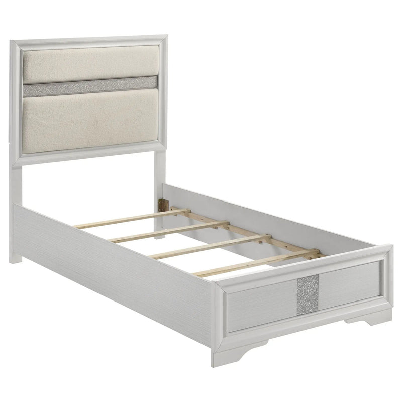 Miranda 54-inch Upholstered Twin Panel Bed White by Unique Piece Furniture