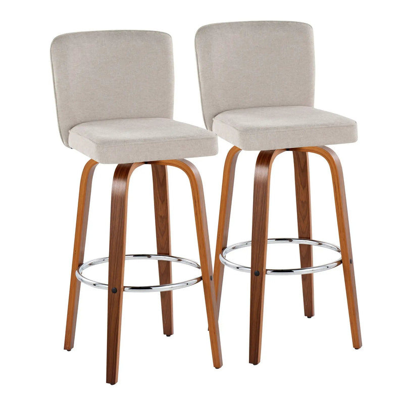Henry - Contemporary Fixed Height Barstool With Swivel With Round Footrest (Set of 2) by Unique Piece Furniture