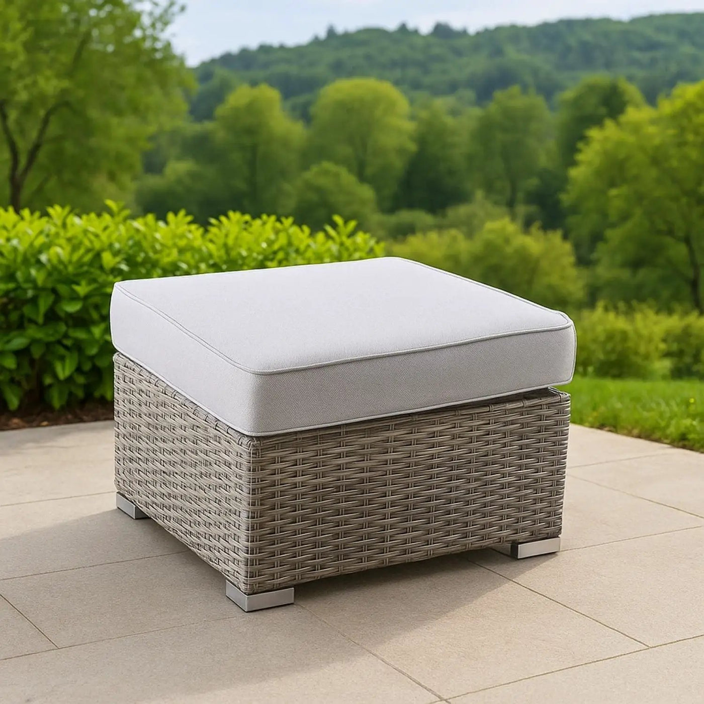 Stylish Outdoor Ottoman With Cushion For Comfort by Unique Piece Furniture