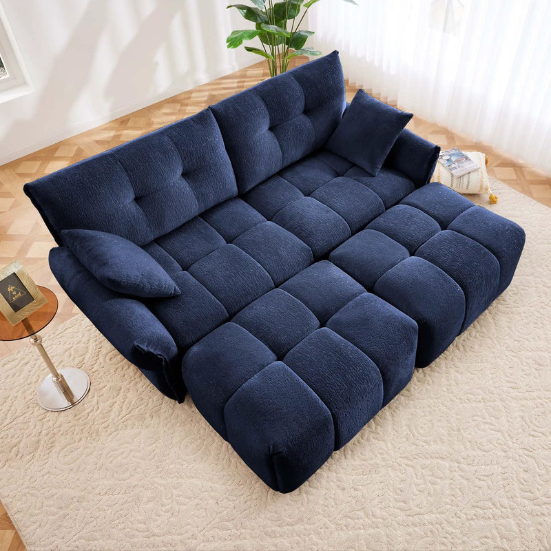 Sofa Set With Ottoman And Pillows, Textured, High Resilience Cushions by HouseOfZazla