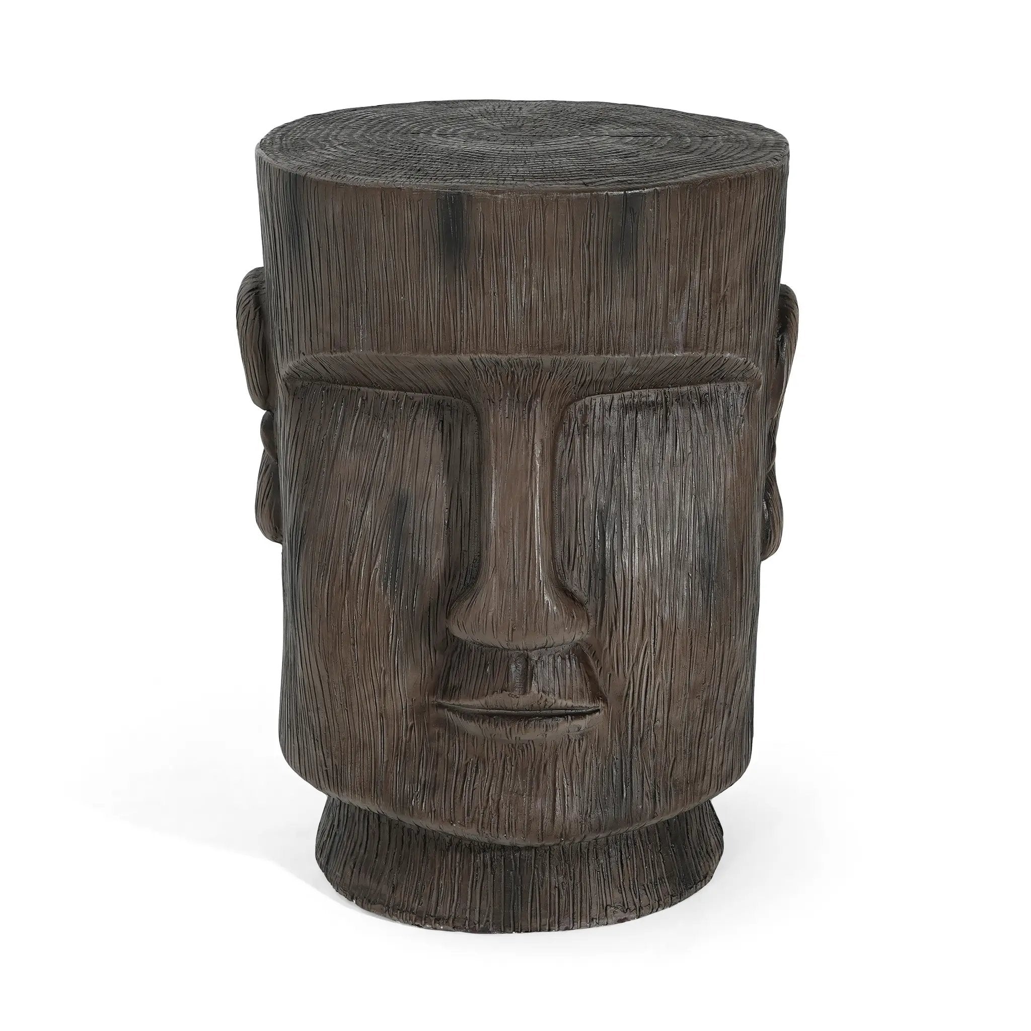 Outdoor Side Table Easter Island Moai Statue Pedestal by HouseOfZazla