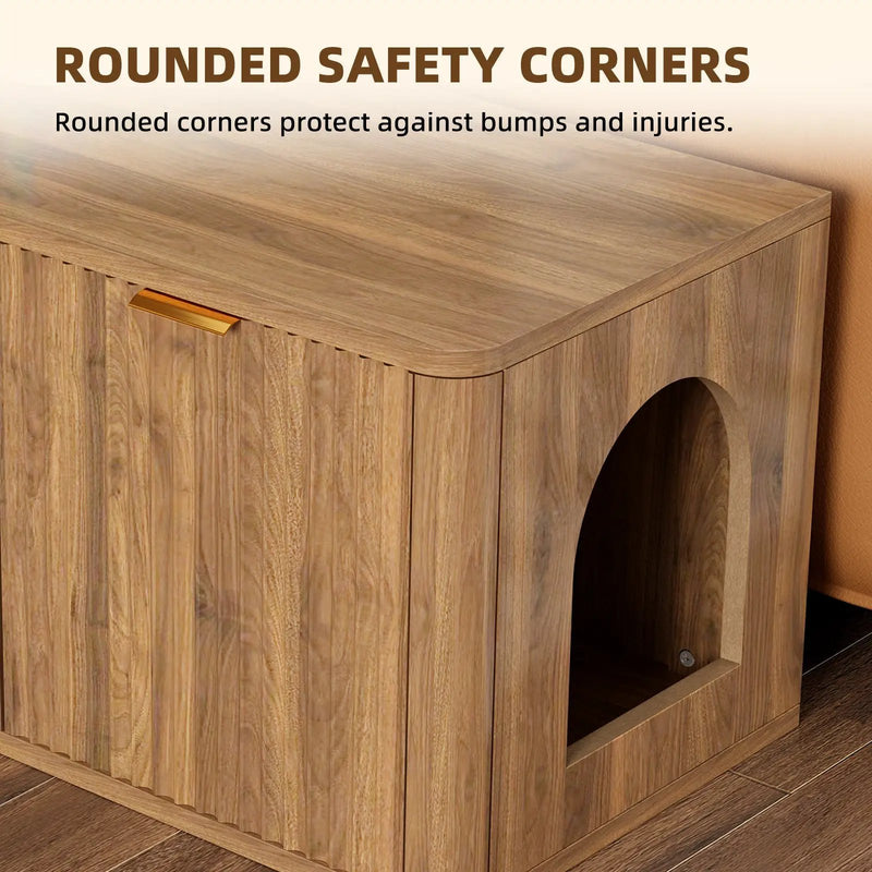 31.5" Walnut Finish Hidden Litter Box Furniture by HouseOfZazla