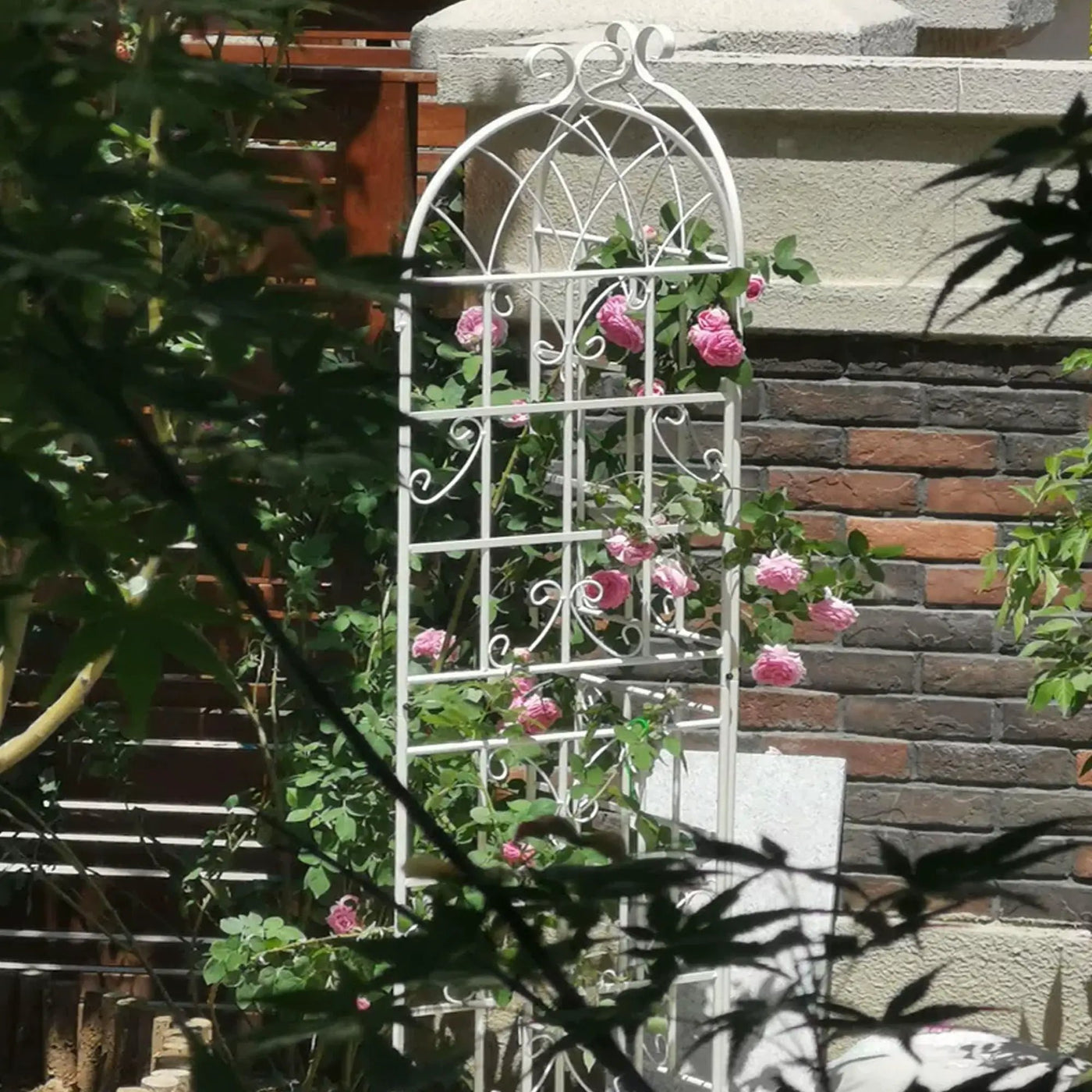 Metal Garden Rustproof Trellis For Climbing Plants Outdoor Flower Support by Unique Piece Furniture