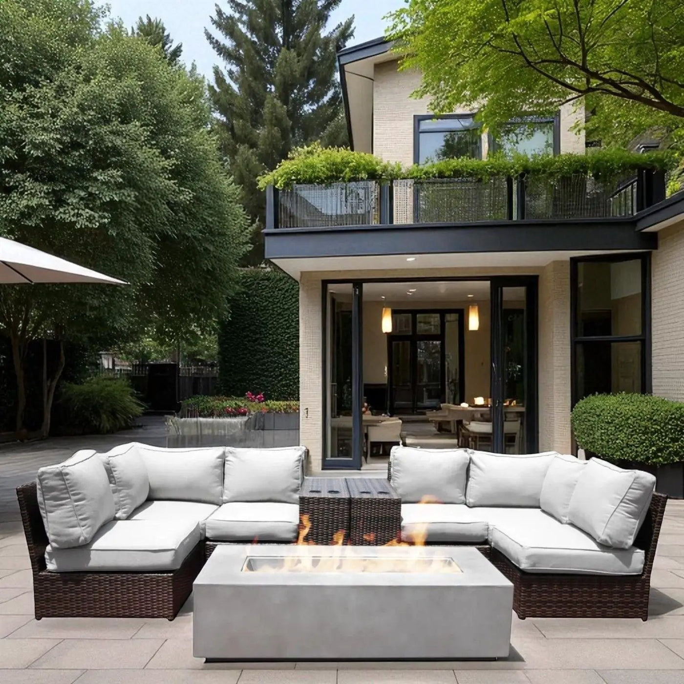 Outdoor Elegance Conversation Set With Fire Pit by HouseOfZazla
