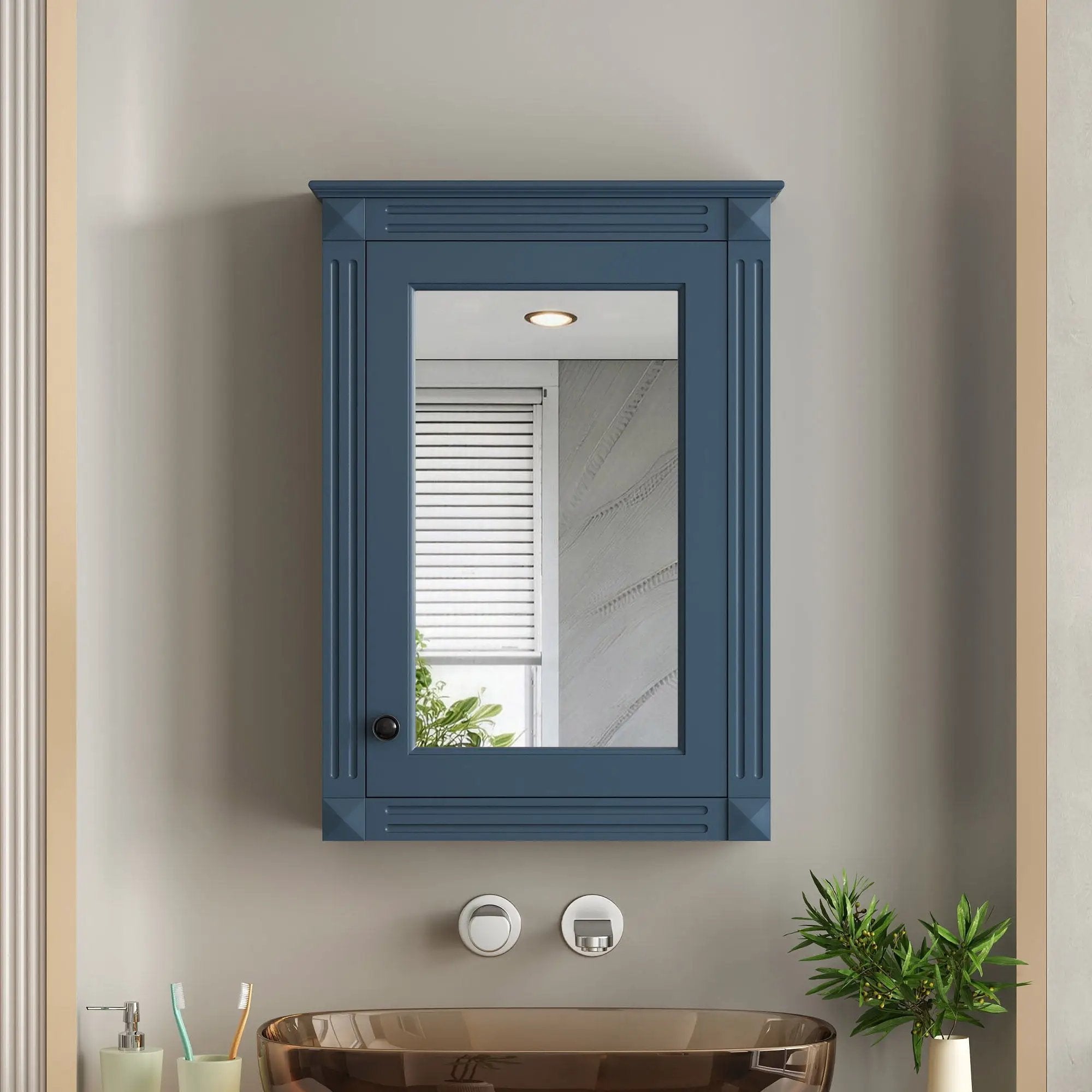 Wall Mounted Bathroom Storage Medicine Cabinet For Over Toilet With Mirror by HouseOfZazla