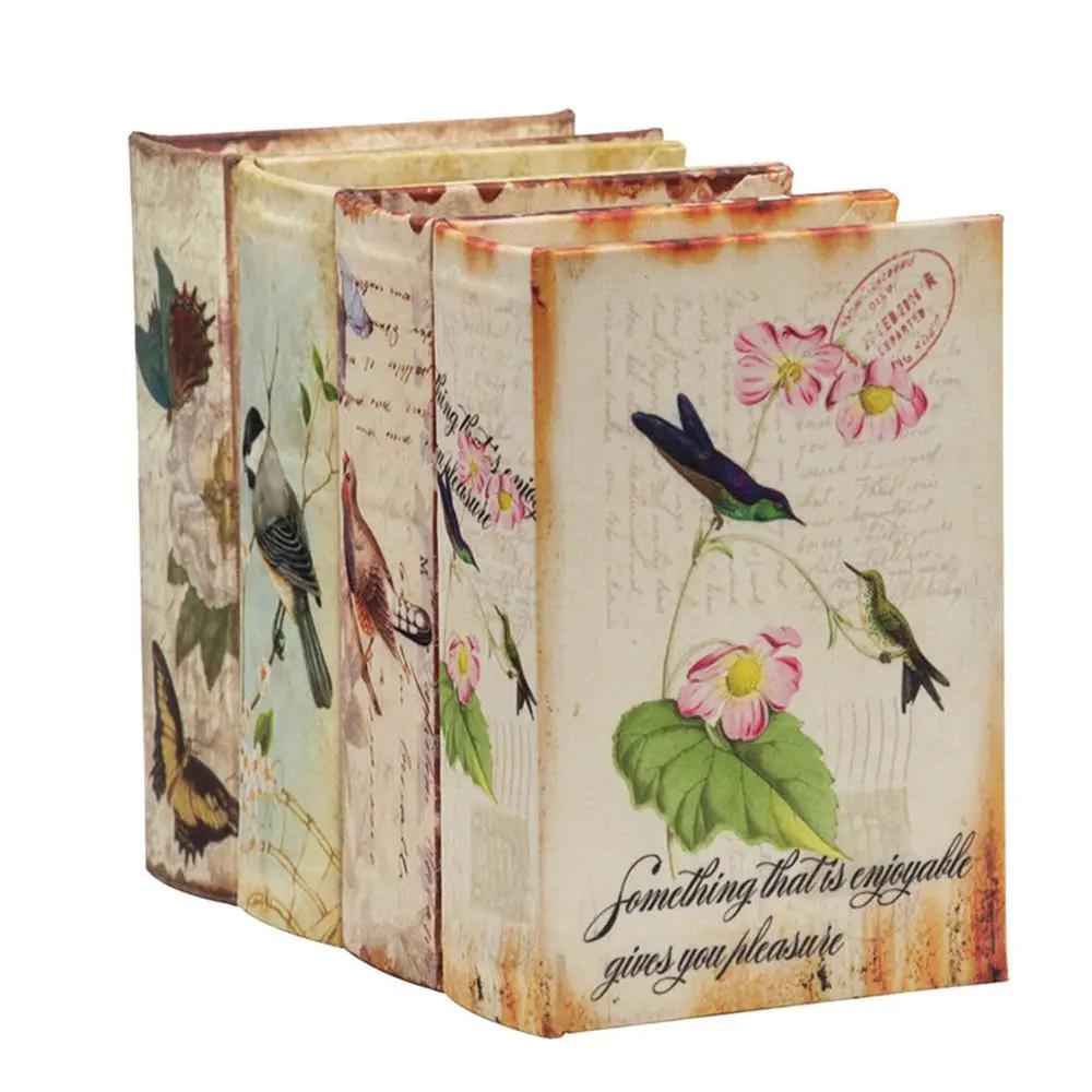 Book Boxes With Birds, Flowers, And Handwriting Design (Set of 4) - Multi by Unique Piece Furniture