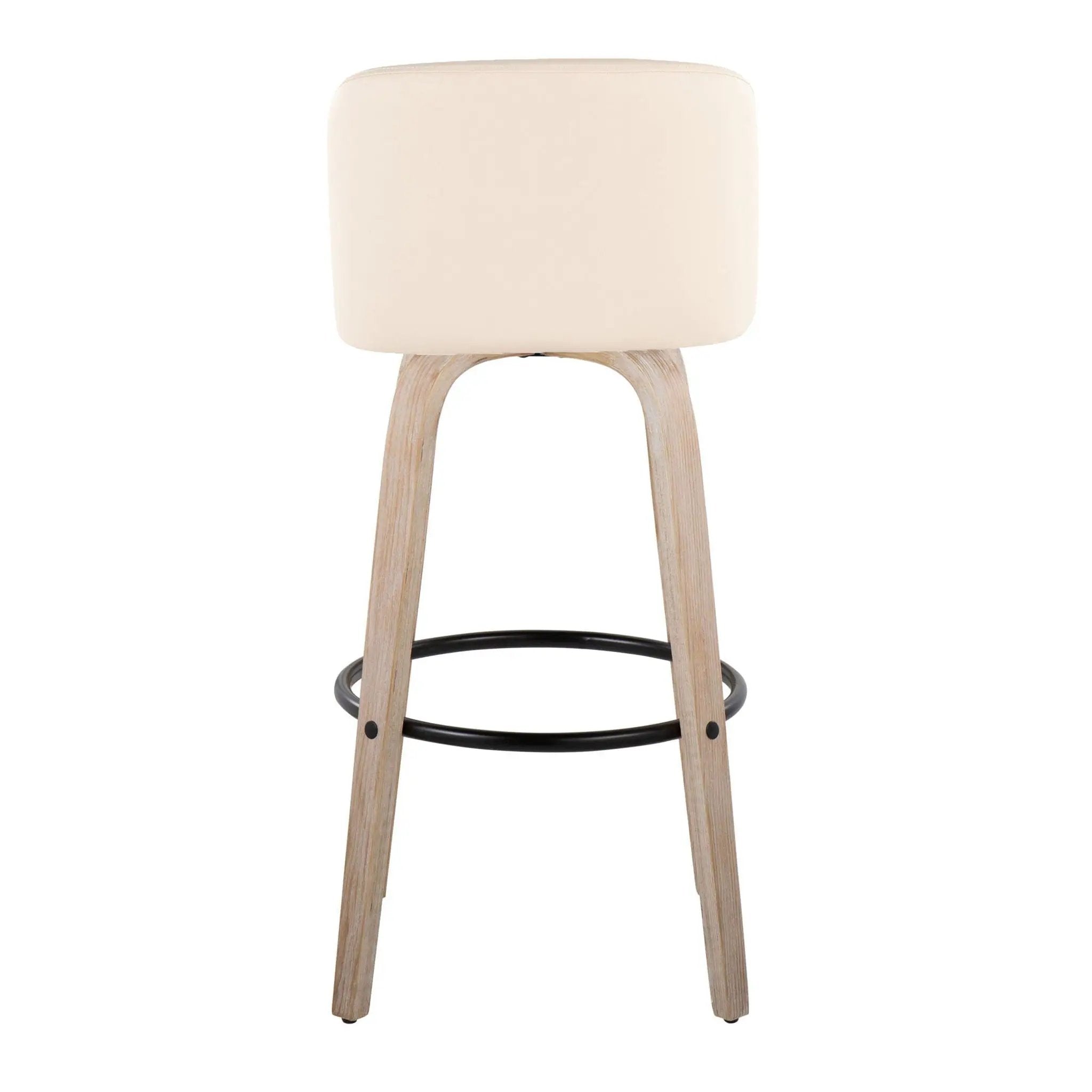 Toriano - Mid-Century Modern Fixed Height BarStool With Round Footrest (Set of 2) by HouseOfZazla
