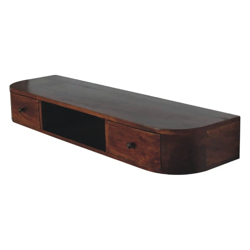 Lunar - 2 Drawer Floating Console - Chestnut by HouseOfZazla
