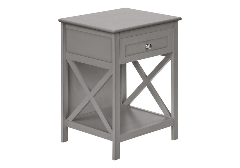 Accent End Table, 2 Tier, Storage Drawer, Transitional Style by HouseOfZazla