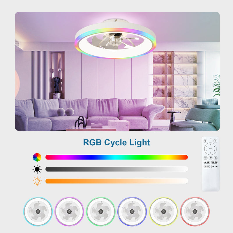 19.7" Modern RGB Ceiling Fan with Lights by HouseOfZazla