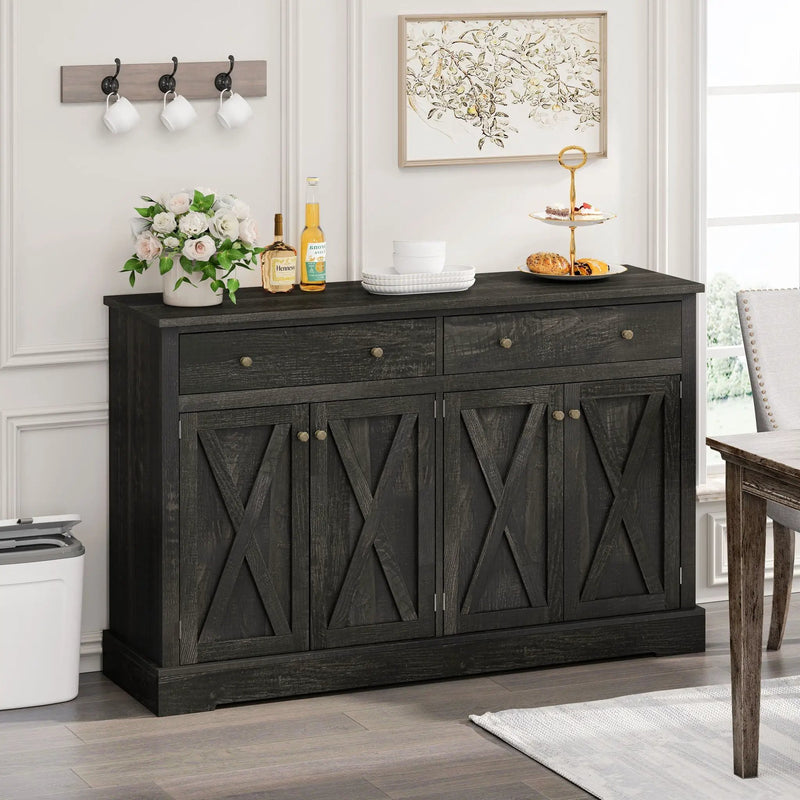 Vintage Sideboard With 2 Drawers And Four Doors For Living Room by HouseOfZazla
