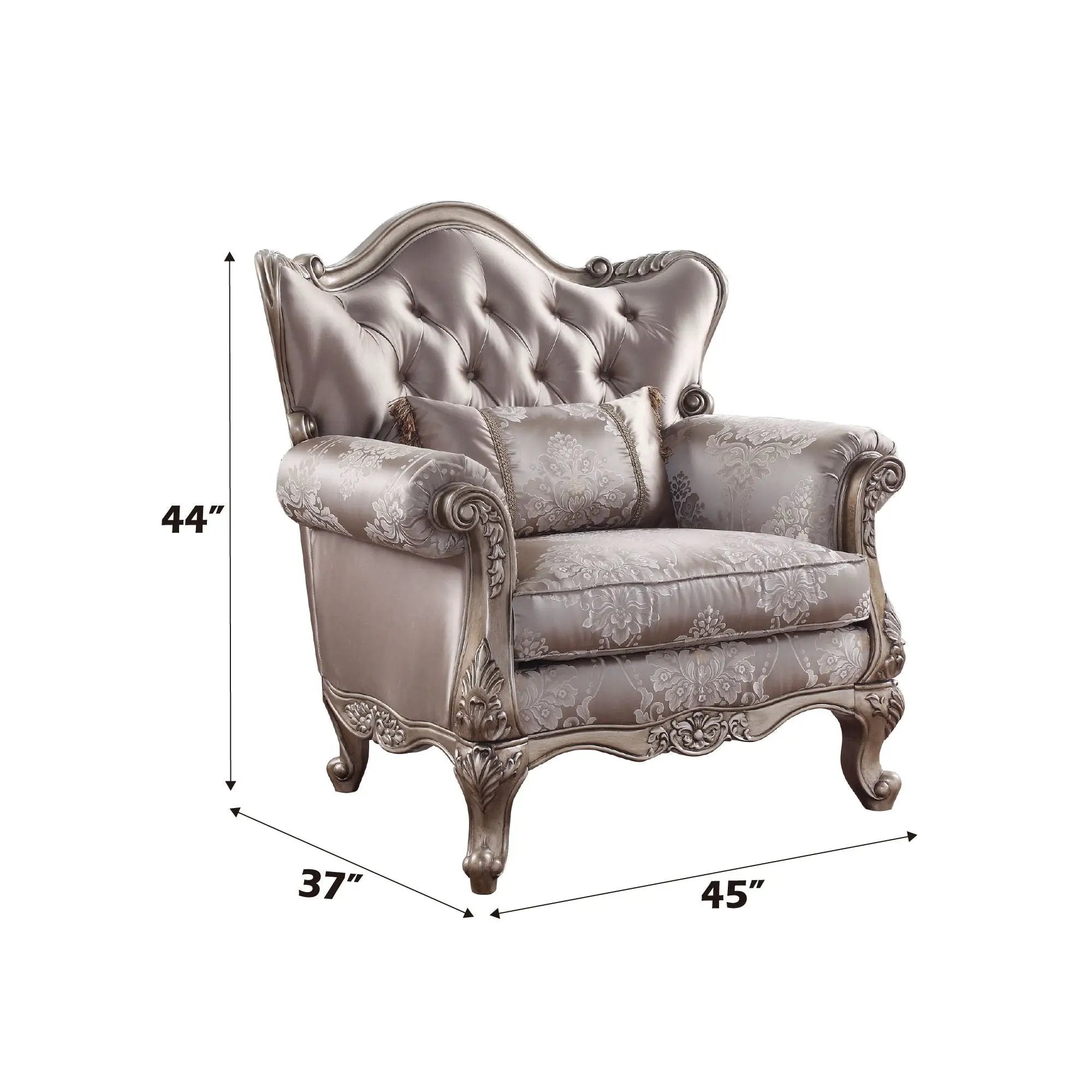 Jayceon - Chair With Pillow - Fabric & Champagne by Unique Piece Furniture
