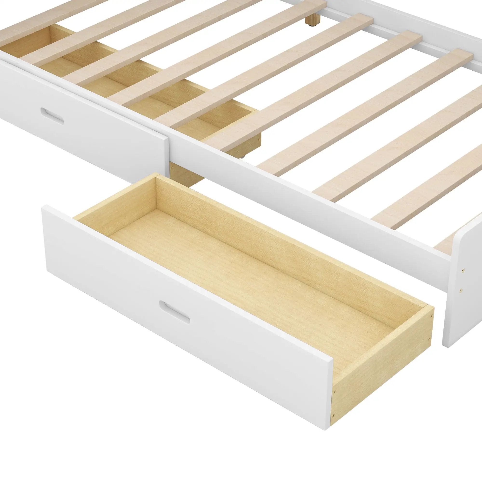 Platform Bed With Storage Headboard, Shelves And 2 Drawers by Unique Piece Furniture