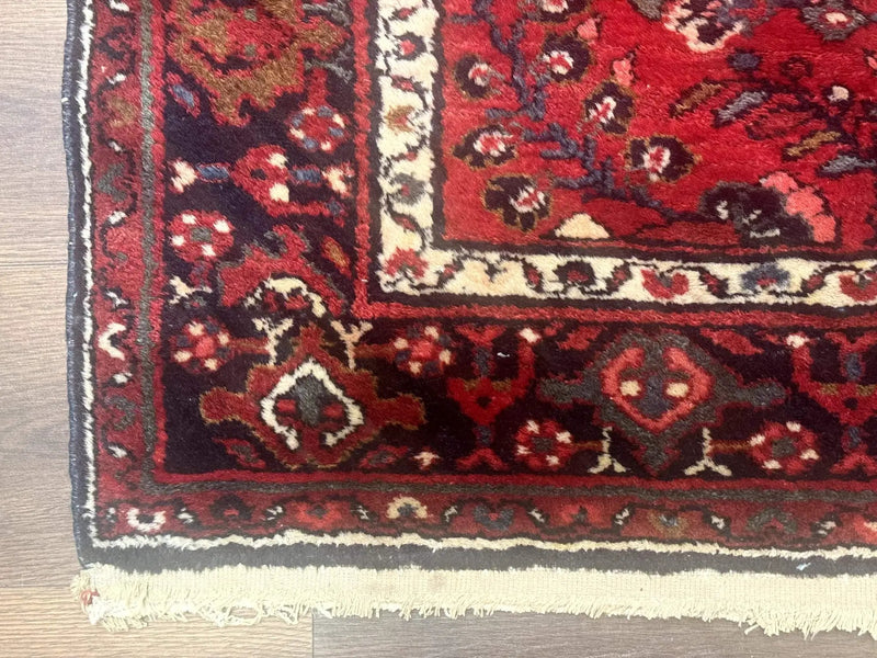 Red Persian Rug 2.6 x 6.8, Floral, Antique Per'sian Carpet, Persian Malayer Rug, Hamadan Rug by Jewel Rugs