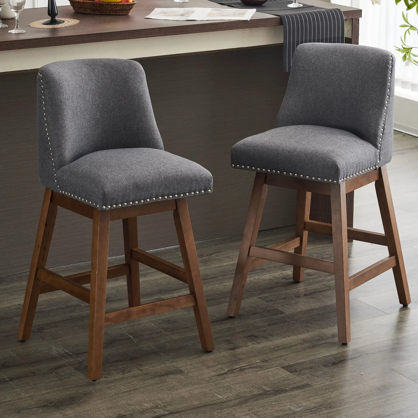 Upholstered Swivel Bar Stool by Unique Piece Furniture
