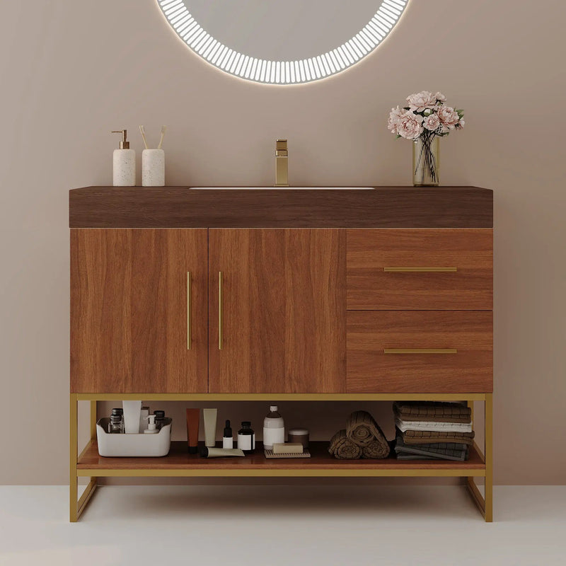 36" Modern Free-Standing Bathroom Vanity with Seamless Ceramic Sink by HouseOfZazla