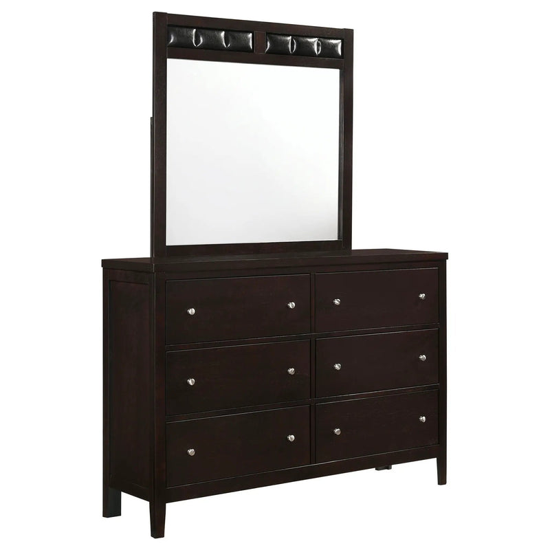 Carlton 6-drawer Dresser with Mirror Cappuccino by Unique Piece Furniture