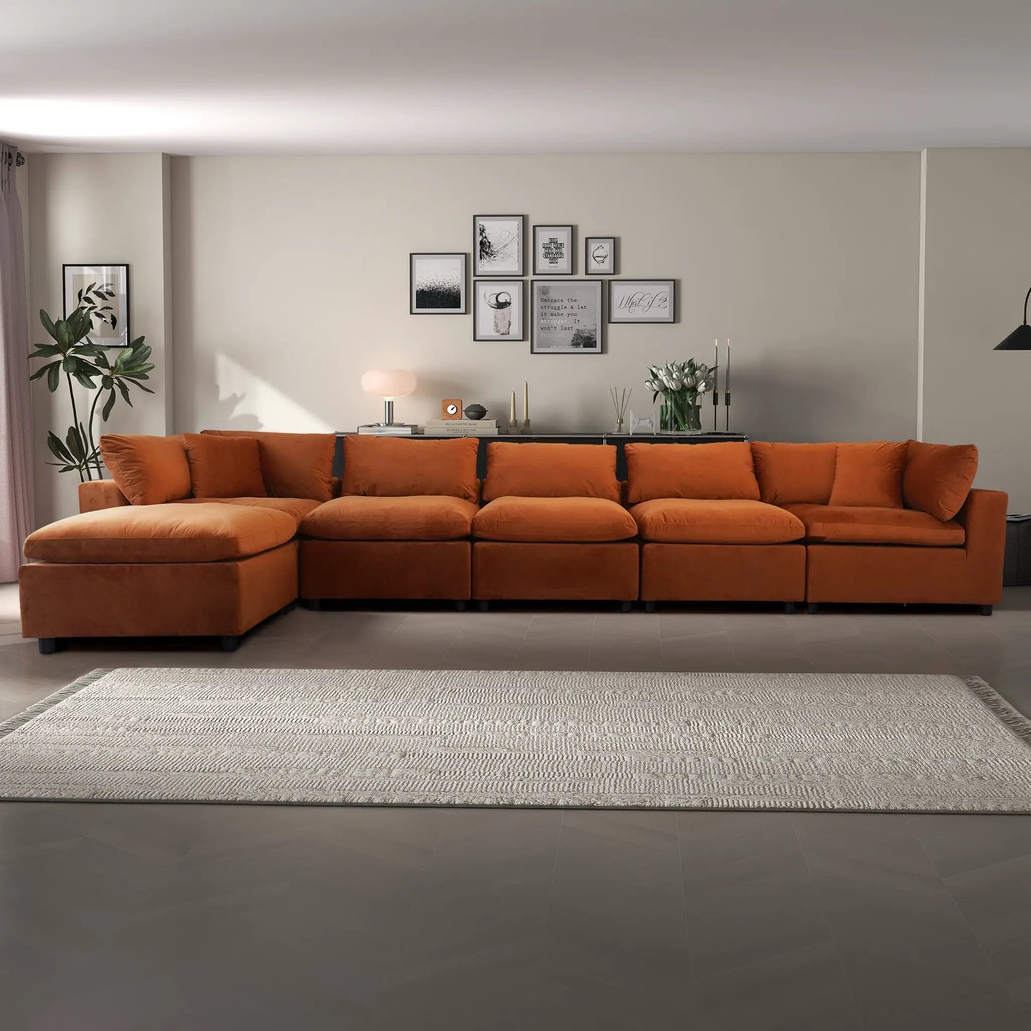 Hayward Burnt Modular Sectional Sofa by HouseOfZazla