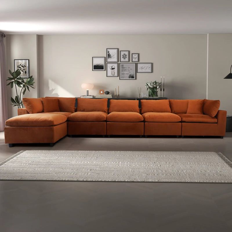 Hayward Burnt Modular Sectional Sofa by HouseOfZazla