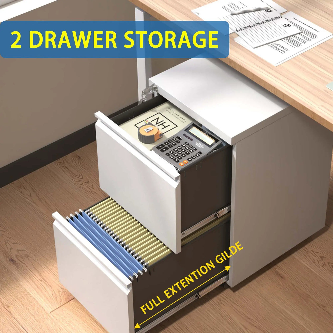 Metal Drawer Mobile File Cabinet With Lock For Home Office Organizer by HouseOfZazla