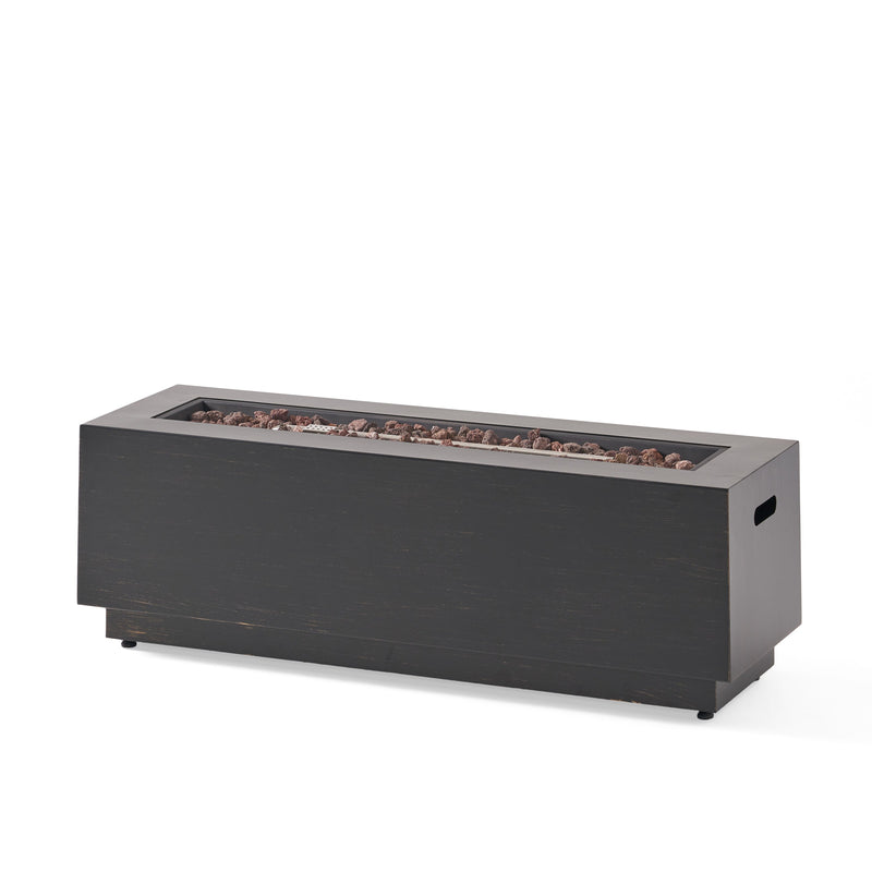 RECTANGULAT IRON FIRE PIT-50 000BTU WITH TANK HOLDER by HouseOfZazla