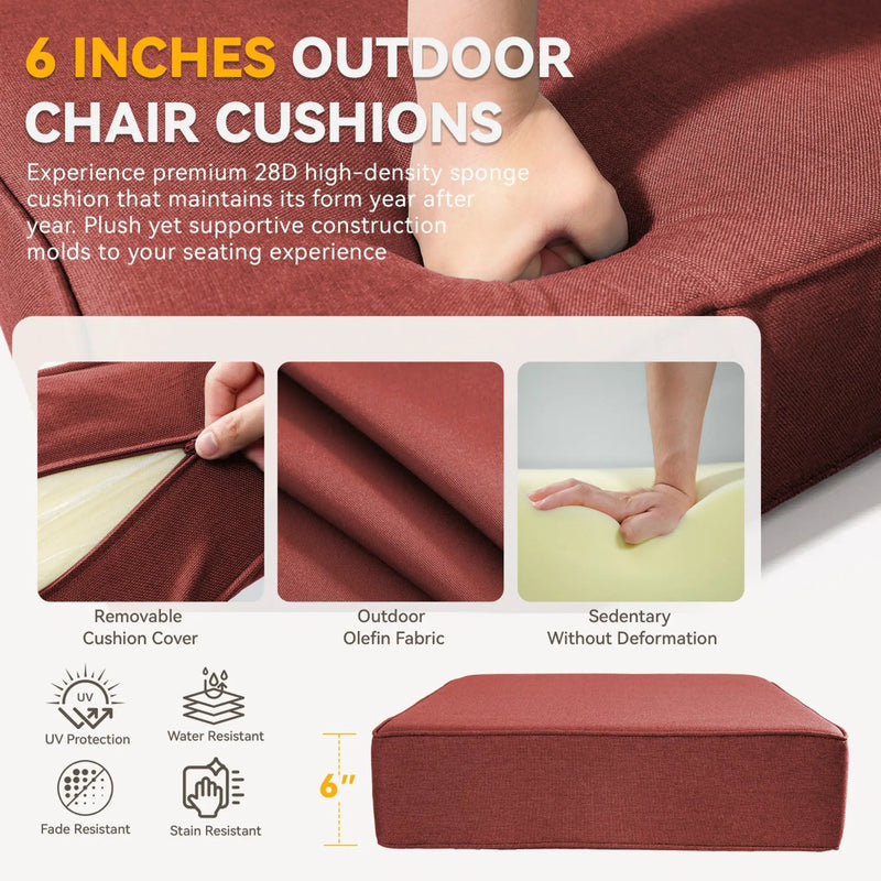 6" Thicker Outdoor Chair Cushion Set by HouseOfZazla