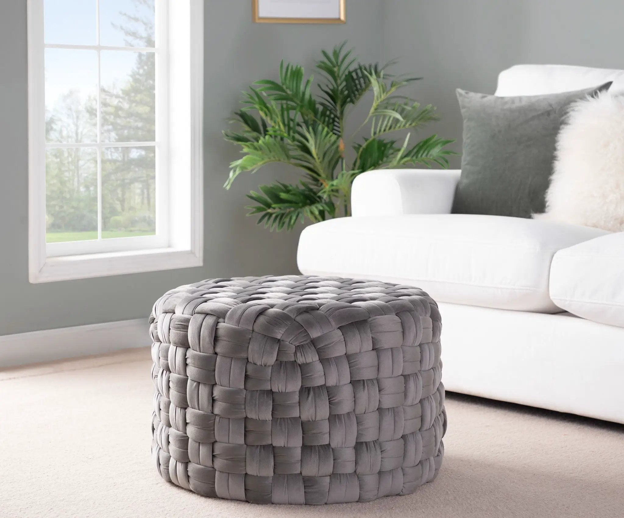 Braided - Versatile Round Ottoman by Unique Piece Furniture