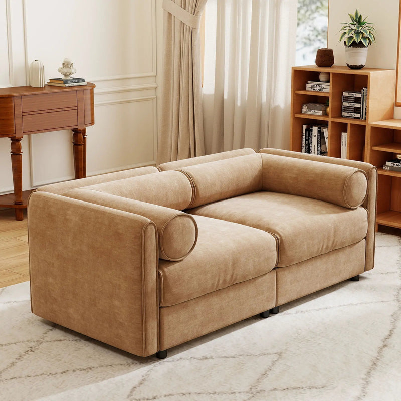 Stylish Sofa With Storage Seat And Cylindrical Backrest by Unique Piece Furniture