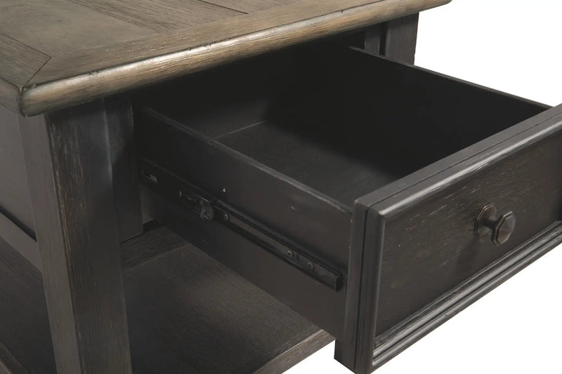 Tyler Creek - Rectangular End Table - Grayish Brown / Black by Unique Piece Furniture
