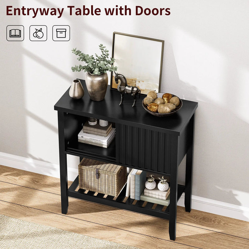 31.5" Entryway Console Table with Sliding Drawer Doors by HouseOfZazla