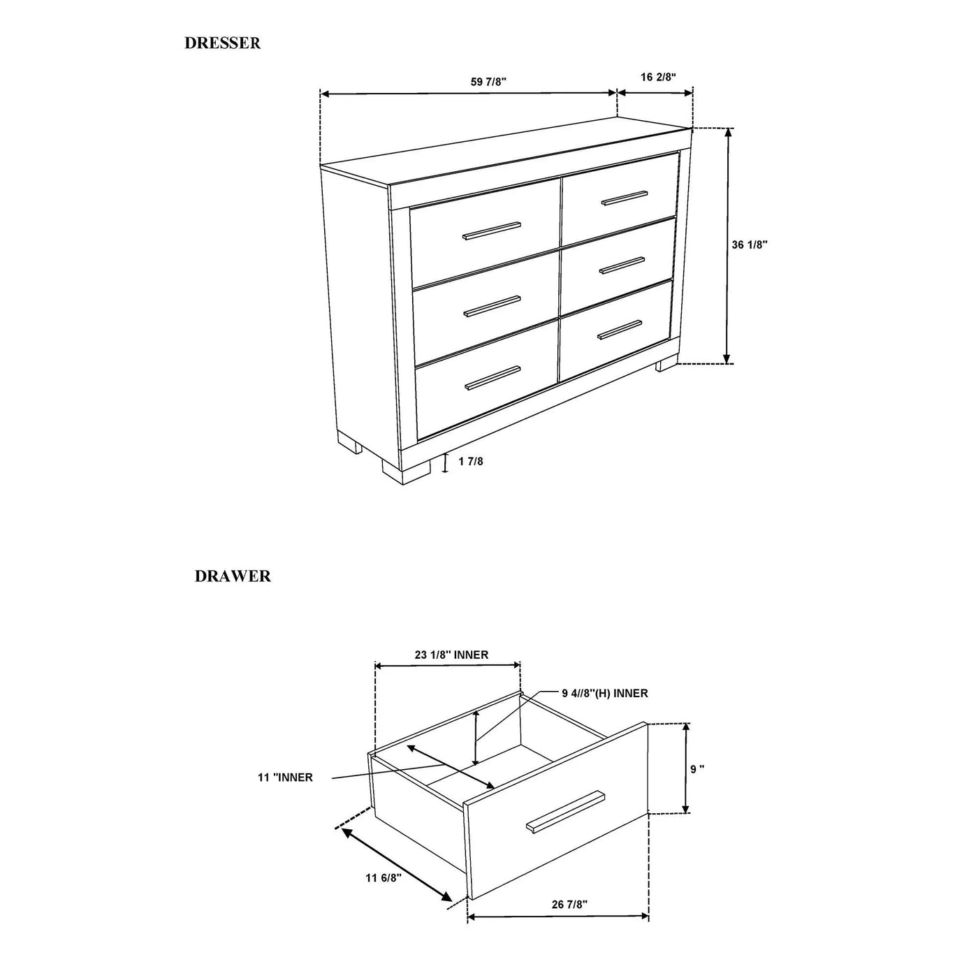 Elsa - 2 Toned And Dresser With Bar Handle And Construction by Unique Piece Furniture