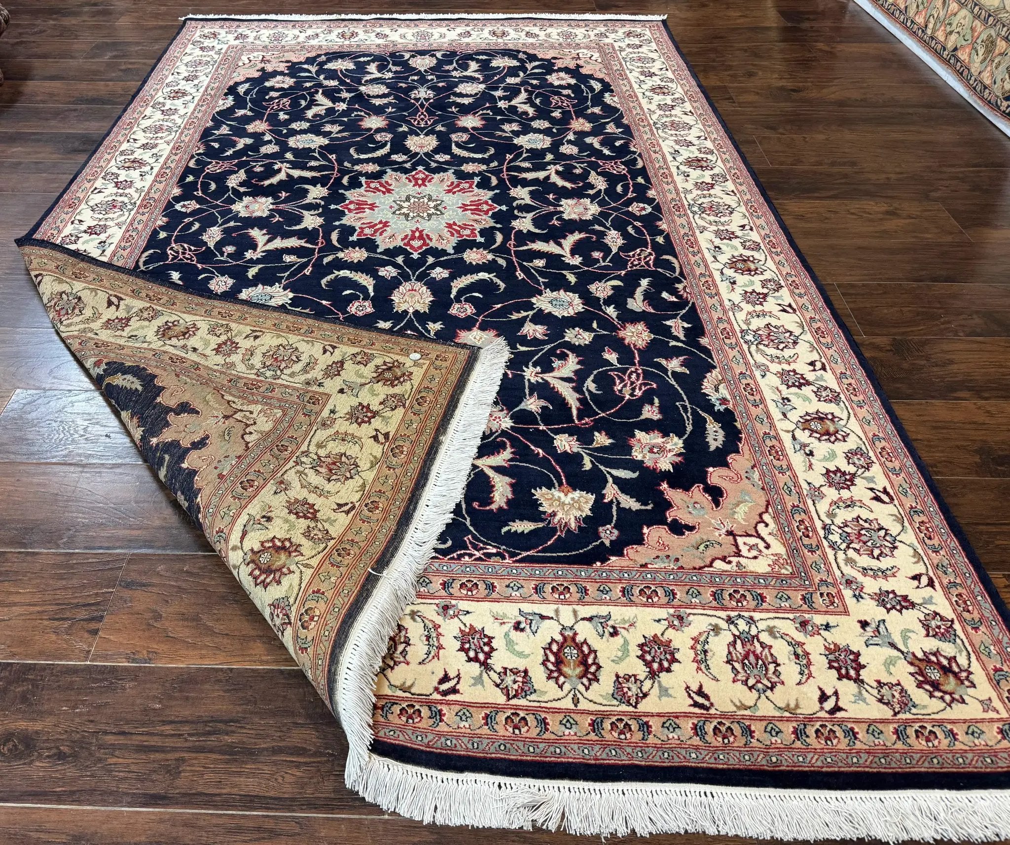 Navy Blue Pak Persian Rug 6x10, Floral Medallion, Traditional Persian Area Rug, Fine 240 KPSI by Jewel Rugs