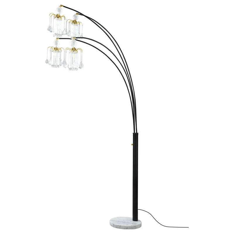 Maisel 91-inch Hanging Crystal Arc Tree Floor Lamp Black by Unique Piece Furniture