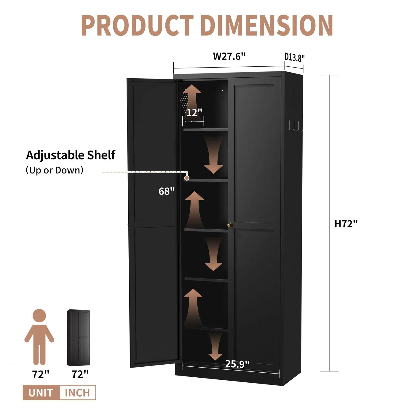 Kitchen Pantry Cabinet With 4 Adjustable Shelves, Heavy Duty Freestanding Organizer by HouseOfZazla