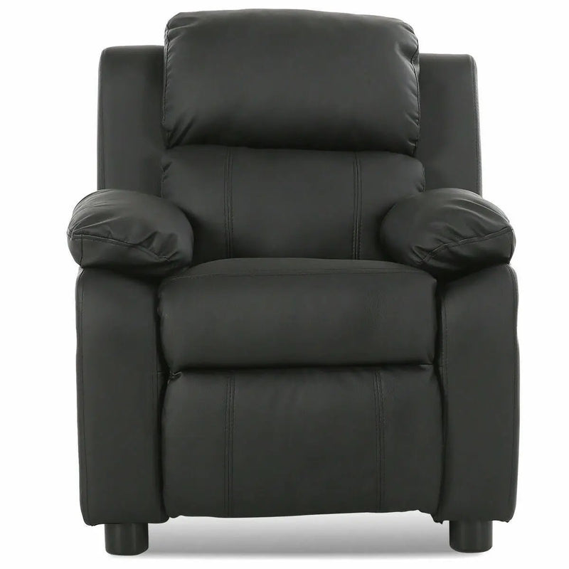 Kids Deluxe Headrest Recliner Sofa Chair with Storage Arms by DirectDeals