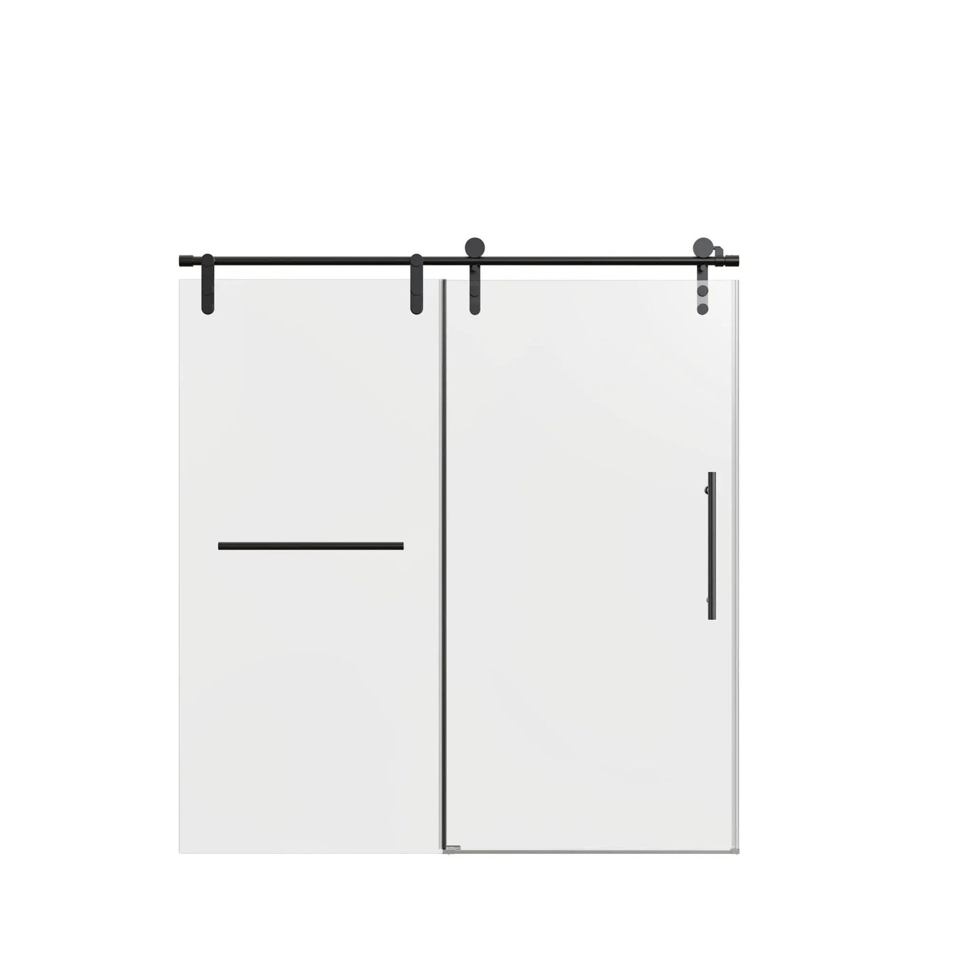 Frameless Single Sliding Shower Doors With Towel Rail & Handle by HouseOfZazla