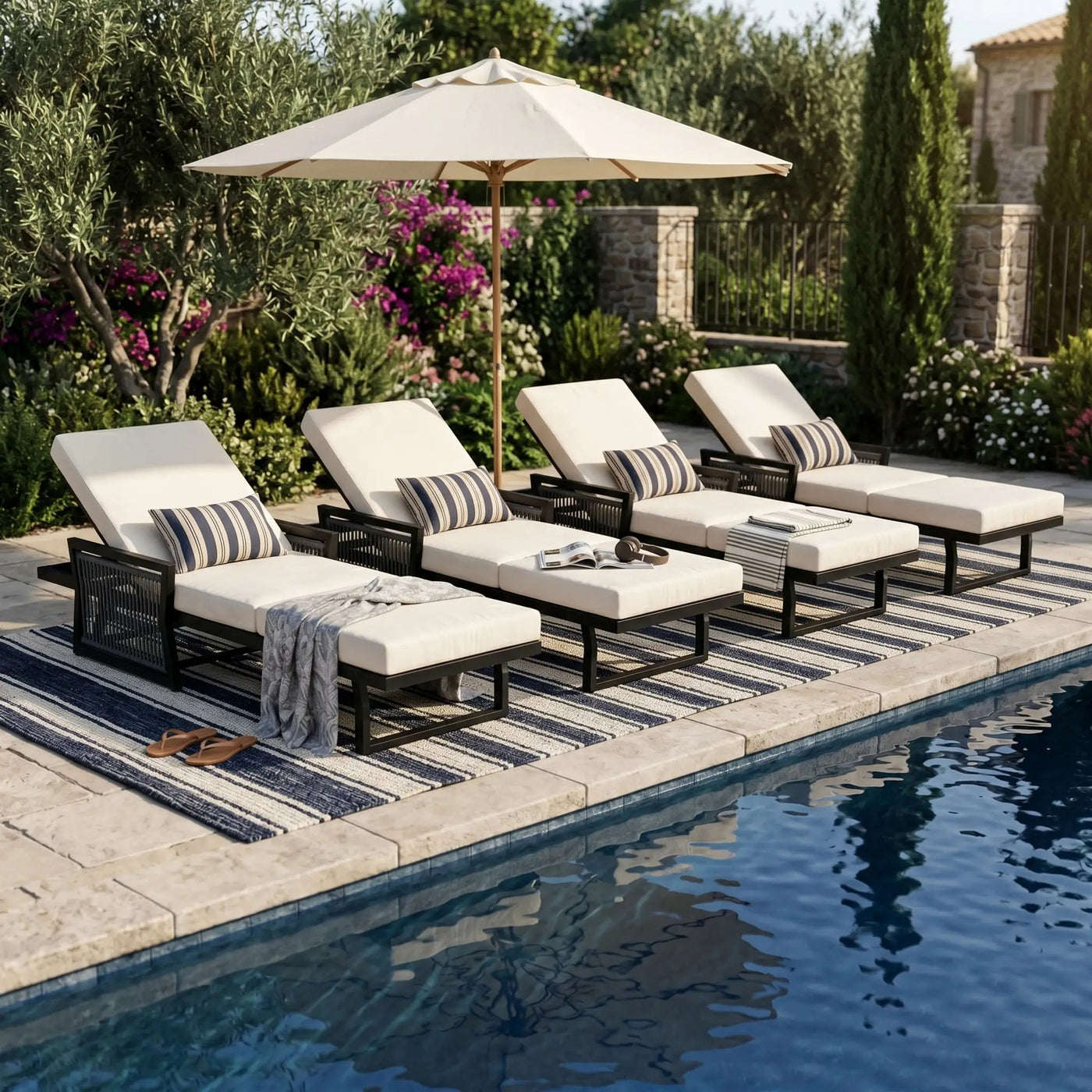 Black Mix Chaise Lounge Set by HouseOfZazla
