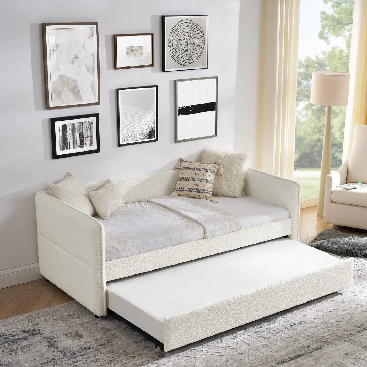 Upholstered Daybed With Pop Up Trundle by Unique Piece Furniture
